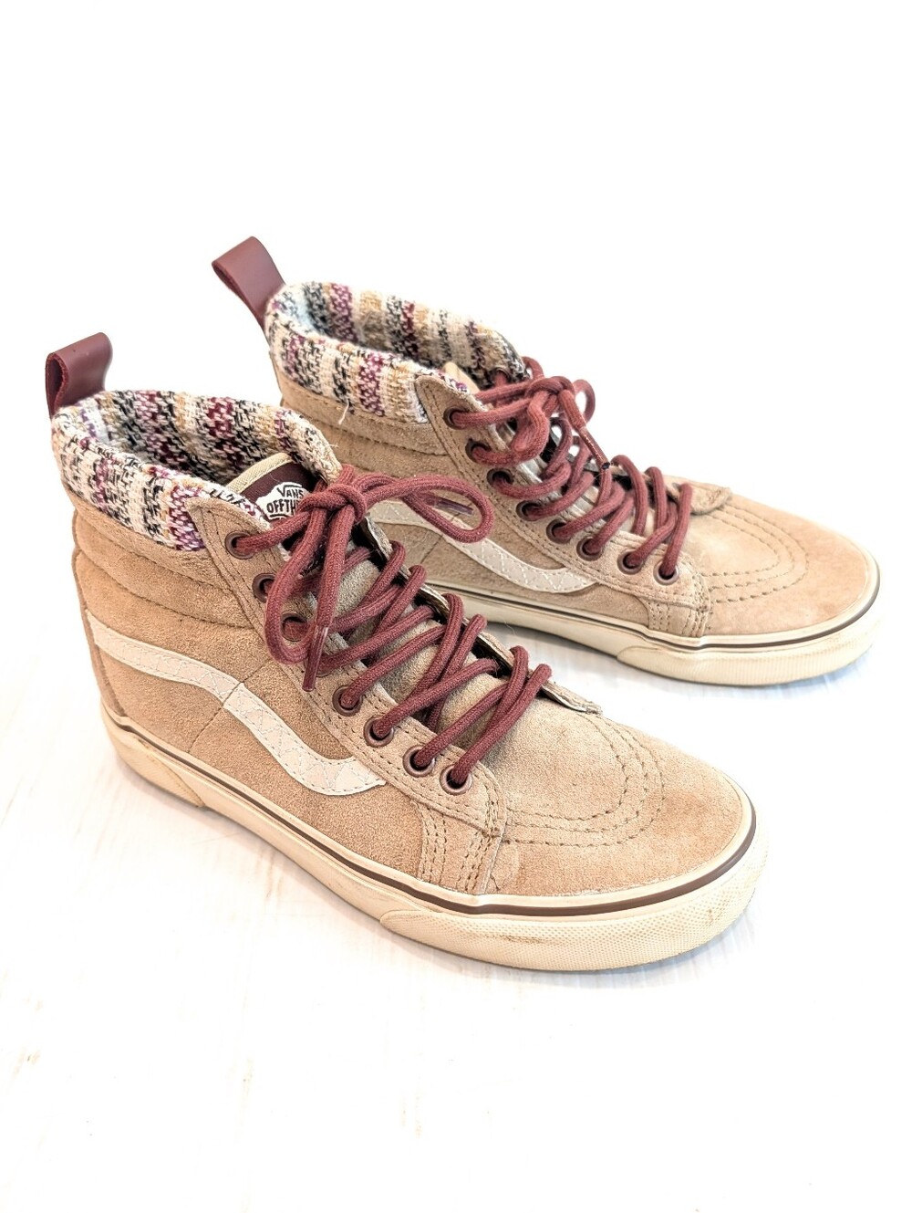 VANS Sk8-Hi Scotchgard 3M Tan Suede High-Top Sneakers Size 7 Women's